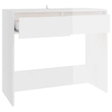 Konsollbord høyglans hvit 89x41x76,5 cm stål