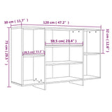 Skjenk svart 120x30x75 cm sponplate