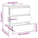 Skjenk sonoma eik 70x41x75 cm sponplate