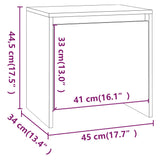 Nattbord 2 stk svart 45x34x44,5 cm sponplate