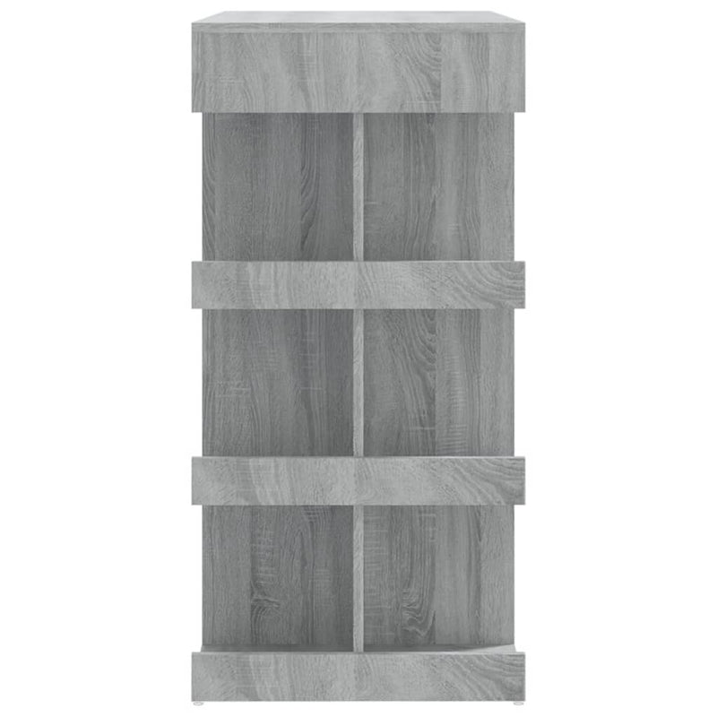 Barbord oppbevaringsstativ grå eik 100x50x101,5 cm sponplate