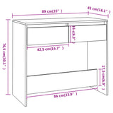 Konsollbord brun eik 89x41x76,5 cm stål