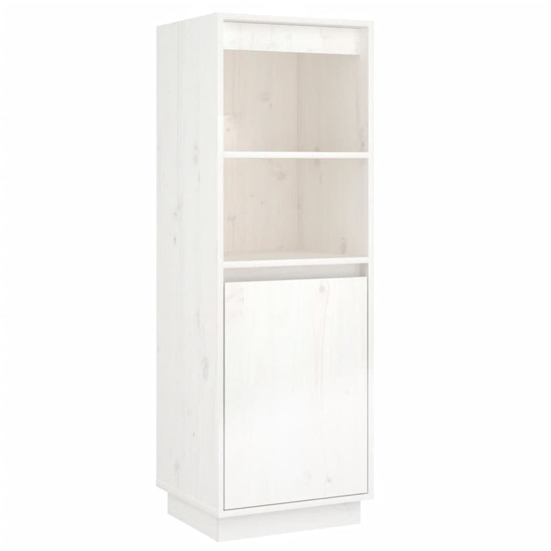 Highboard hvit 37x34x110 cm heltre furu