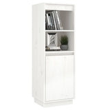 Highboard hvit 37x34x110 cm heltre furu