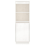 Highboard hvit 37x34x110 cm heltre furu