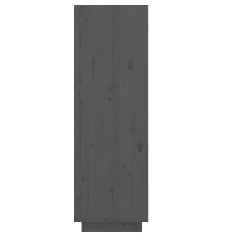Skoskap grå 34x30x105 cm heltre furu