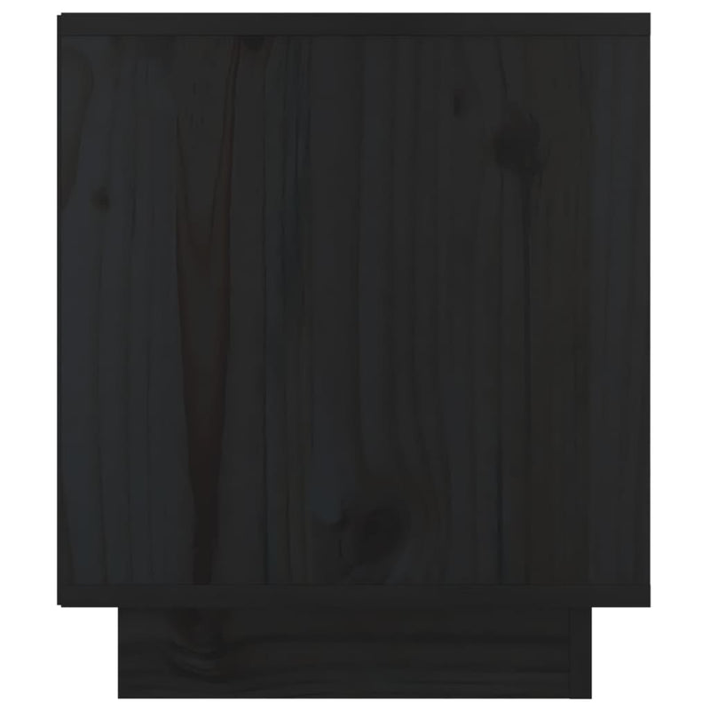 Nattbord svart 40x34x40 cm heltre furu