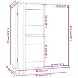 Skjenk honningbrun 60x34x75 cm heltre furu