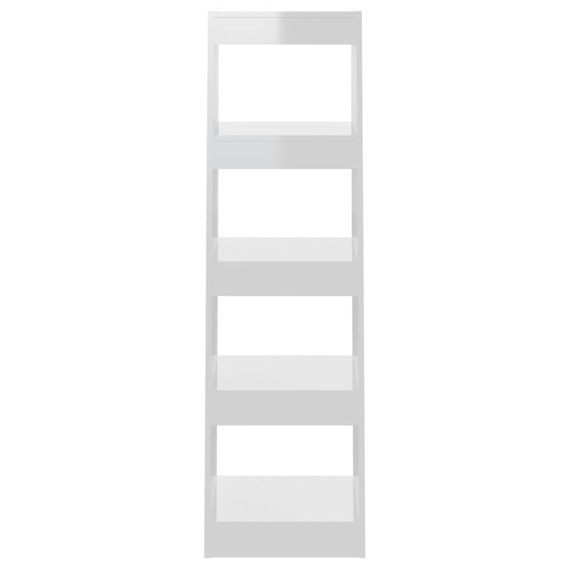 Bokhylle/romdeler høyglans hvit 40x30x135 cm