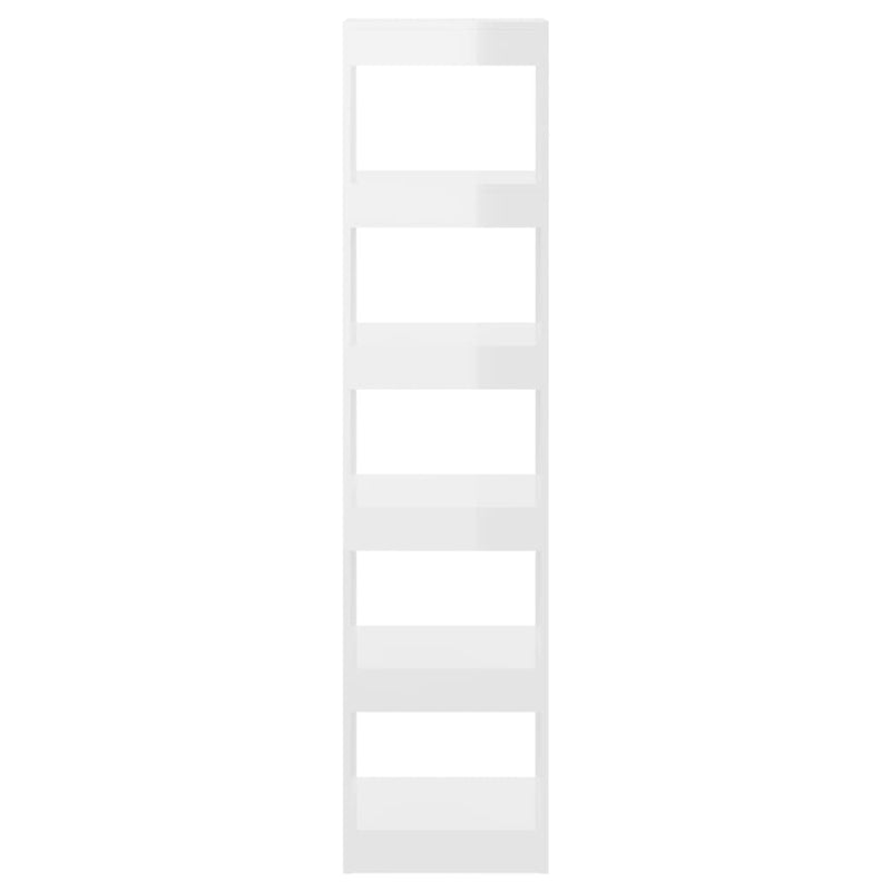 Bokhylle/romdeler høyglans hvit 40x30x166 cm