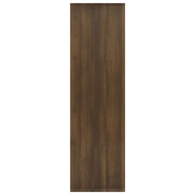 Bokhylle/romdeler brun eik 60x30x103 cm sponplate