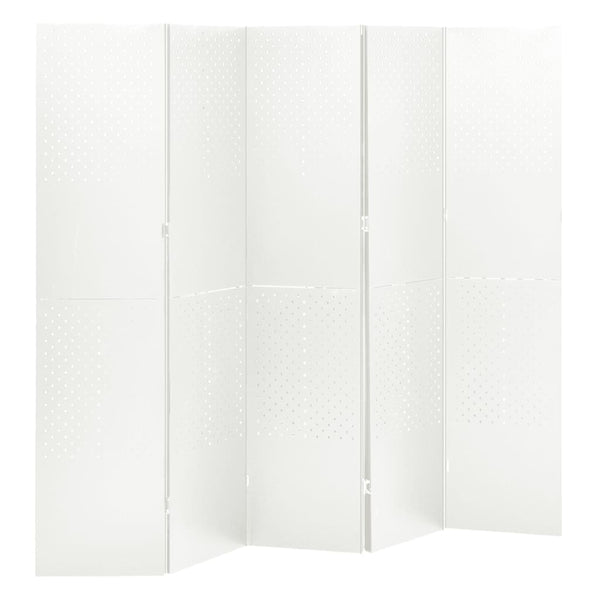 Romdeler 4 paneler 2 stk hvit 200x180 cm stål