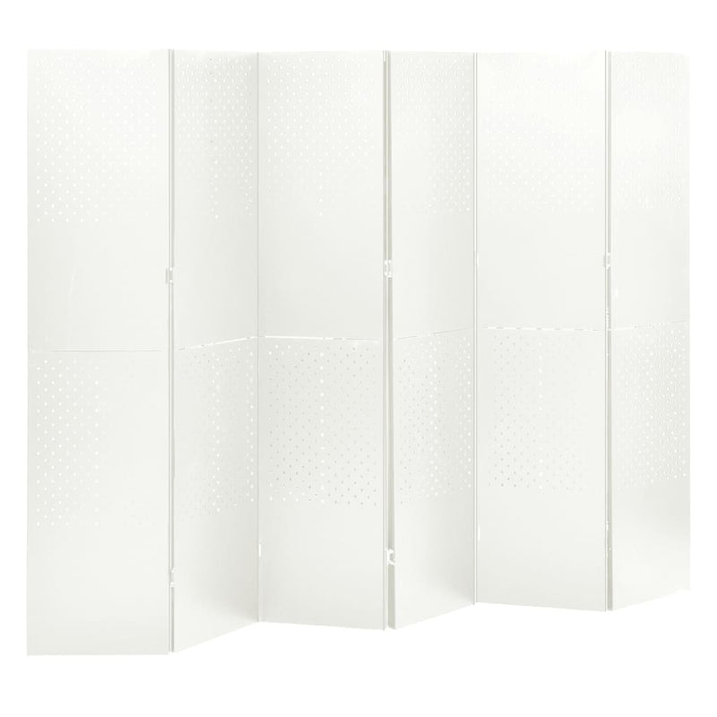 Romdeler 6 paneler 2 stk hvit 240x180 cm stål