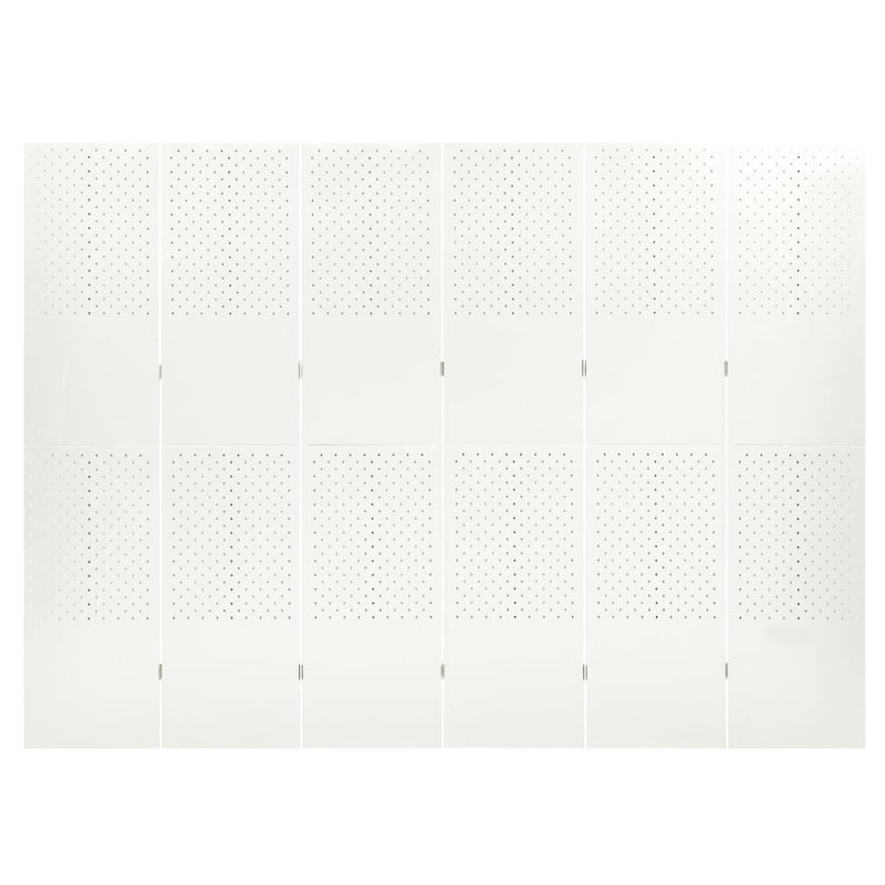 Romdeler 6 paneler 2 stk hvit 240x180 cm stål