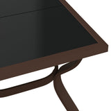 Hagebord brun og svart 140x70x70 cm stål og glass