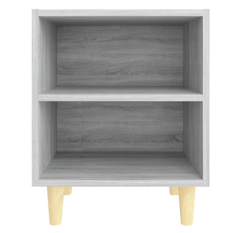 Nattbord med ben i heltre 2 stk grå sonoma eik 40x30x50 cm