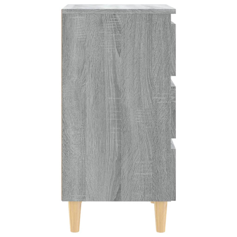 Nattbord med ben i heltre grå sonoma eik 40x35x69 cm