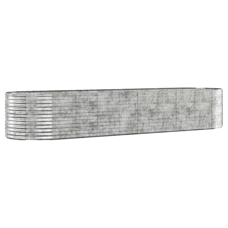 Plantekasse pulverlakkert stål 396x100x68 cm sølv