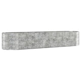 Plantekasse pulverlakkert stål 396x100x68 cm sølv