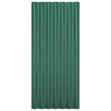 Takpaneler 12 stk pulverlakkert stål grønn 80x36 cm