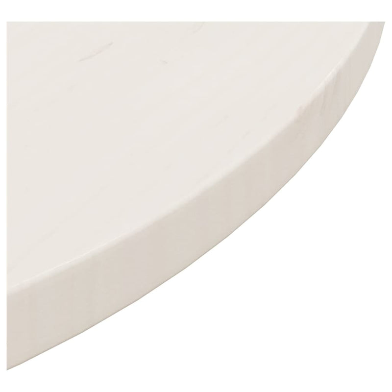 Bordplate hvit Ø60x2,5 cm heltre furu