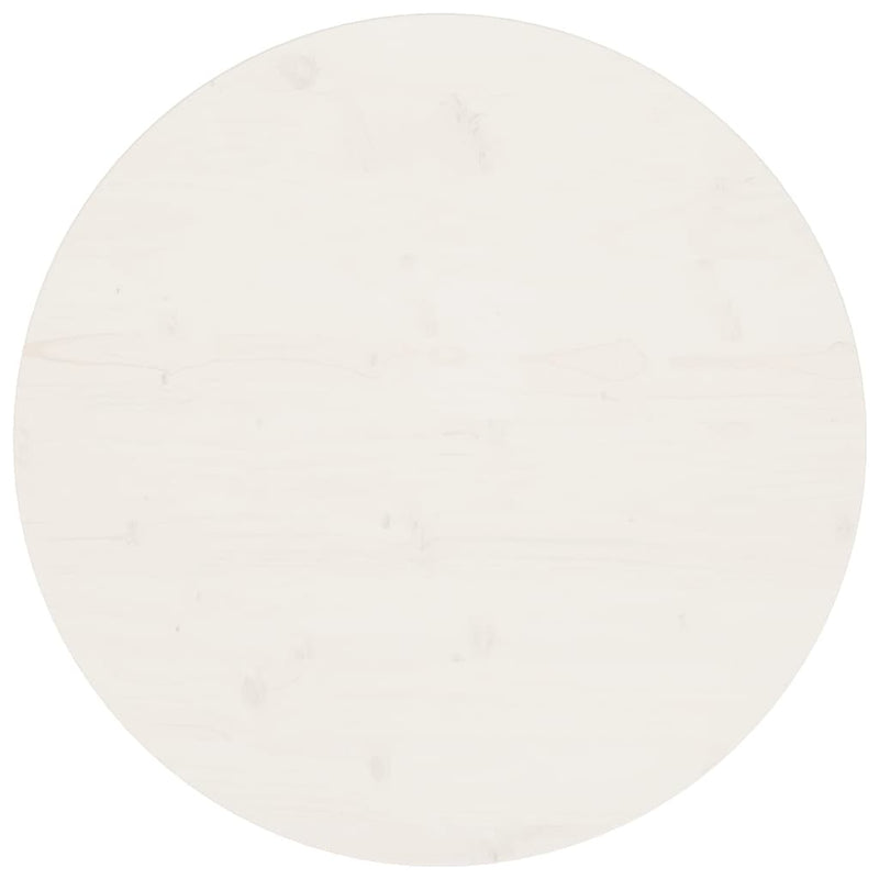 Bordplate hvit Ø70x2,5 cm heltre furu