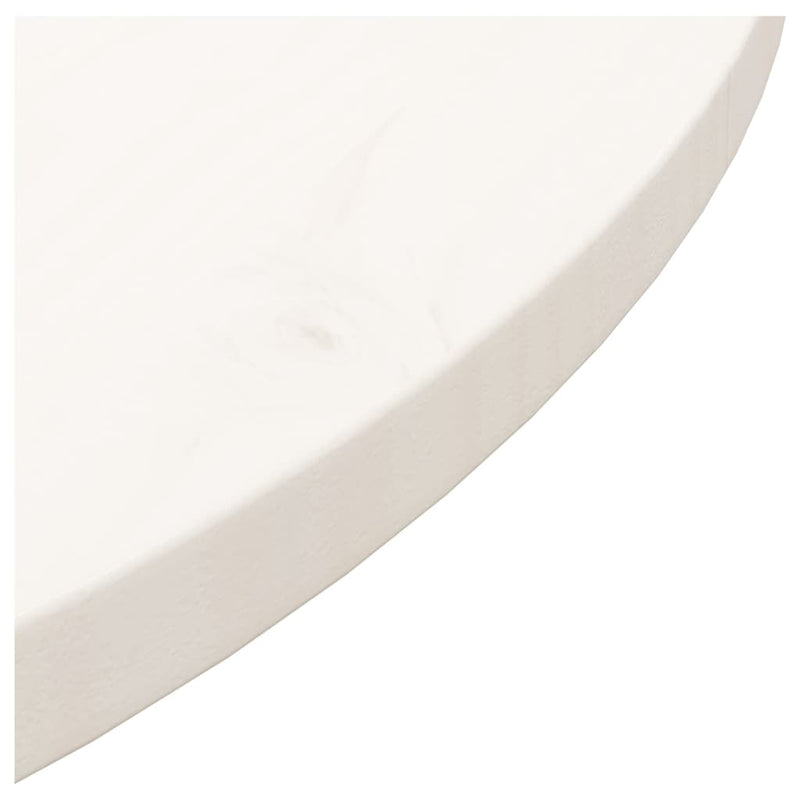 Bordplate hvit Ø70x2,5 cm heltre furu