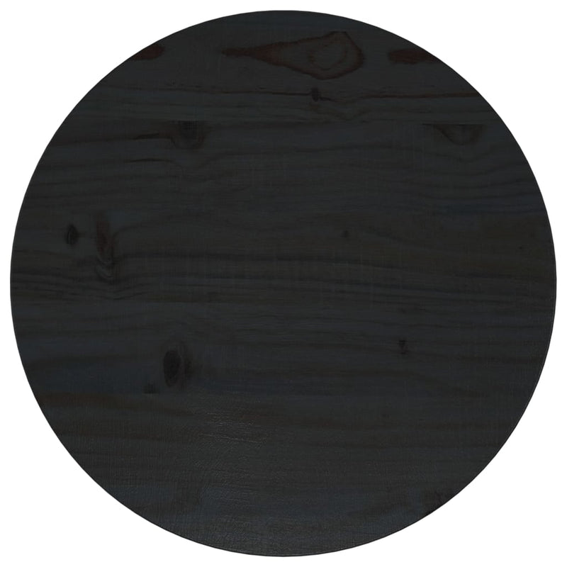 Bordplate svart Ø40x2,5 cm heltre furu