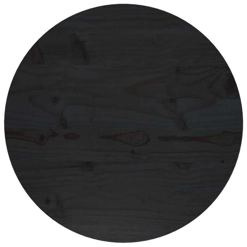 Bordplate svart Ø50x2,5 cm heltre furu