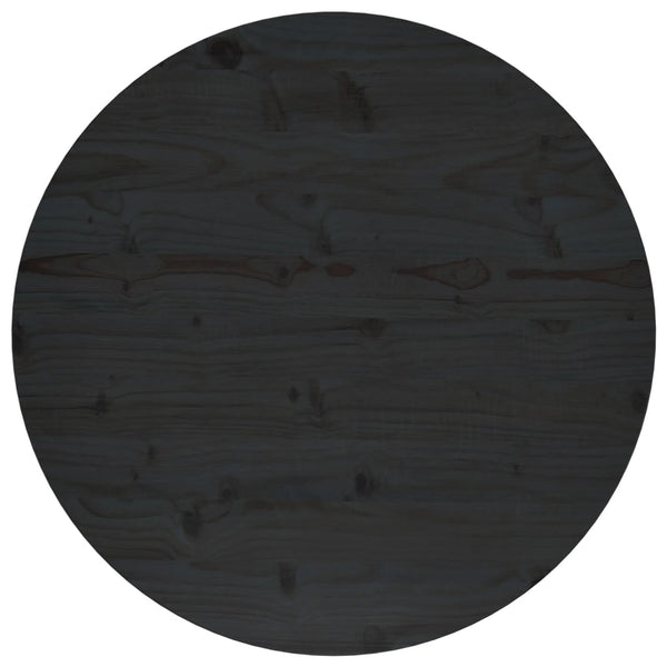 Bordplate svart Ø70x2,5 cm heltre furu