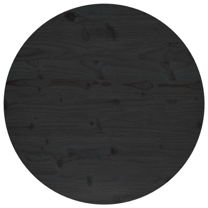 Bordplate svart Ø70x2,5 cm heltre furu