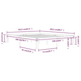 Sengeramme hvit heltre furu 160x200 cm