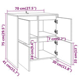 Skjenker 2 stk hvit 70x41x75 cm sponplate