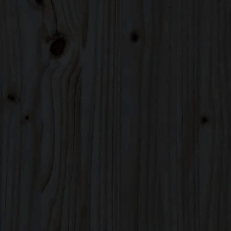 Sengegavl svart 186x4x100 cm heltre furu