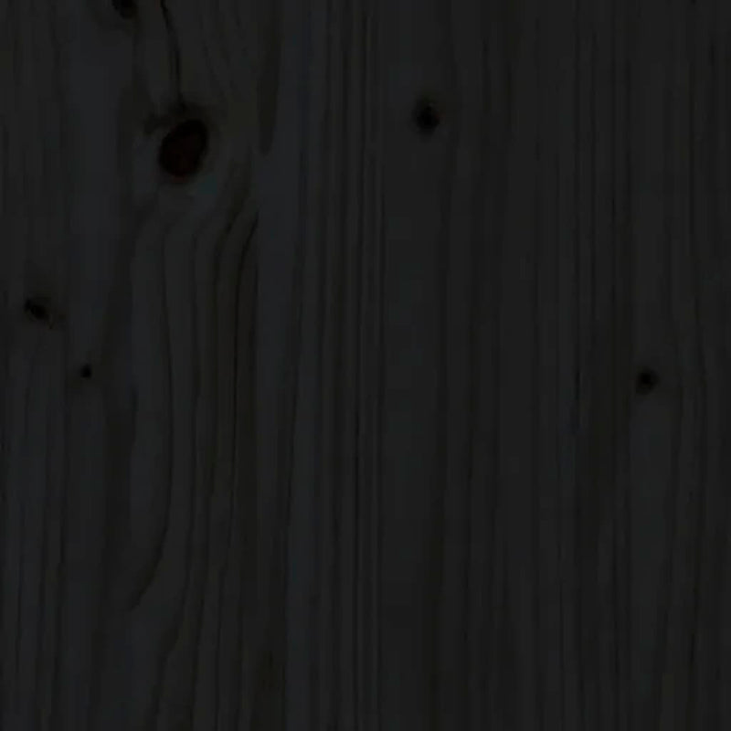 Sengegavl svart 126x4x100 cm heltre furu