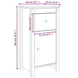 Skjenk hvit 40x35x80 cm heltre furu