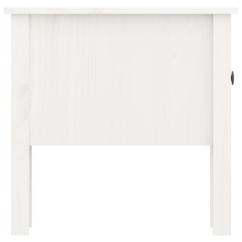 Sidebord hvit 50x50x49 cm heltre furu