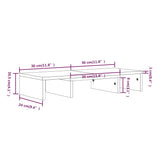 Monitorstativ honningbrun 60x24x10,5 cm heltre furu