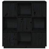 Highboard svart 110,5x35x117 cm heltre furu