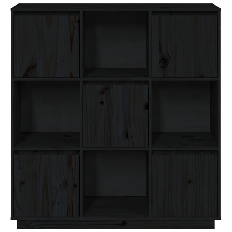 Highboard svart 110,5x35x117 cm heltre furu