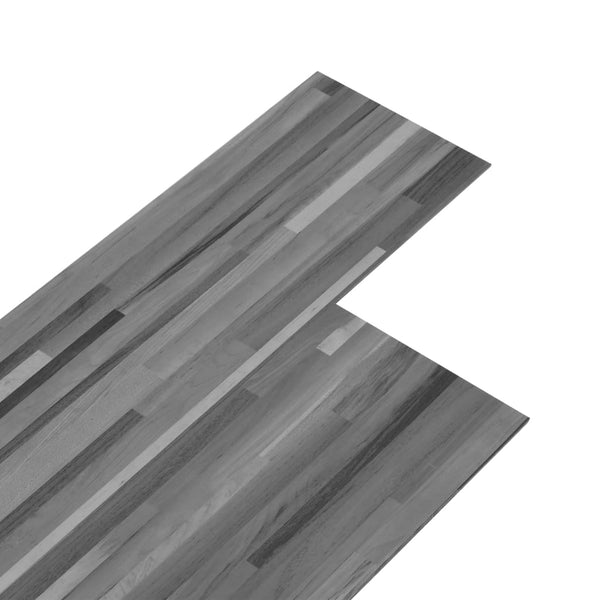 Selvklebende PVC gulvplanker 2,51 m² 2 mm stripet grå