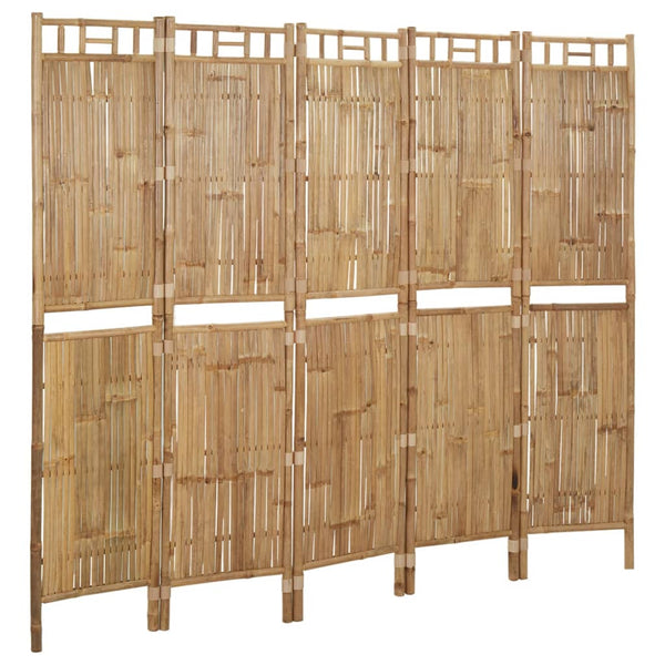 Romdeler 5 paneler bambus 200x180 cm