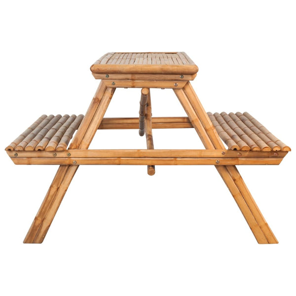Piknikbord 115x115x81 cm bambus