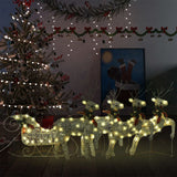 Reinsdyr og slede juledekorasjon 100 lysdioder utendørs gull