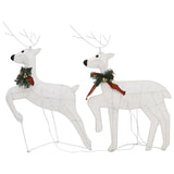 Reinsdyr og slede juledekorasjon 100 lysdioder utendørs hvit