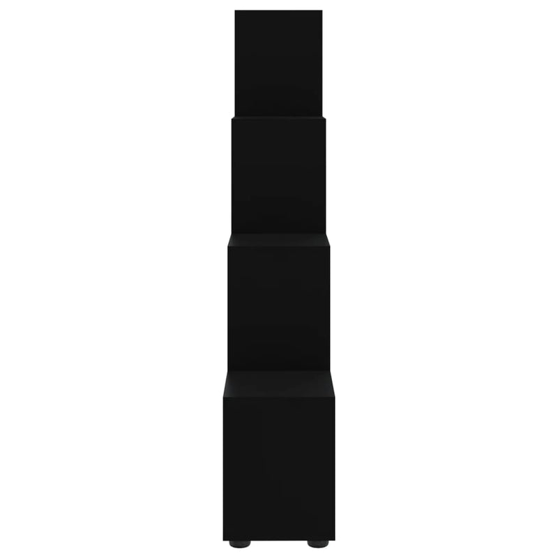 Bokhylle svart 142 cm konstruert tre