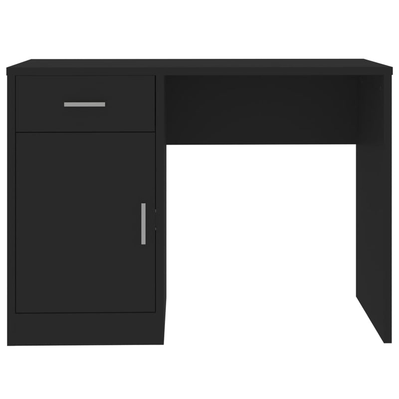Skrivebord skuff og skap svart 100x40x73 cm konstruert tre