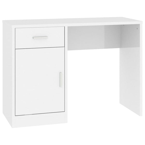 Skrivebord skuff og skap hvit 100x40x73 cm konstruert tre