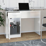 Skrivebord skuff og skap hvit 100x40x73 cm konstruert tre