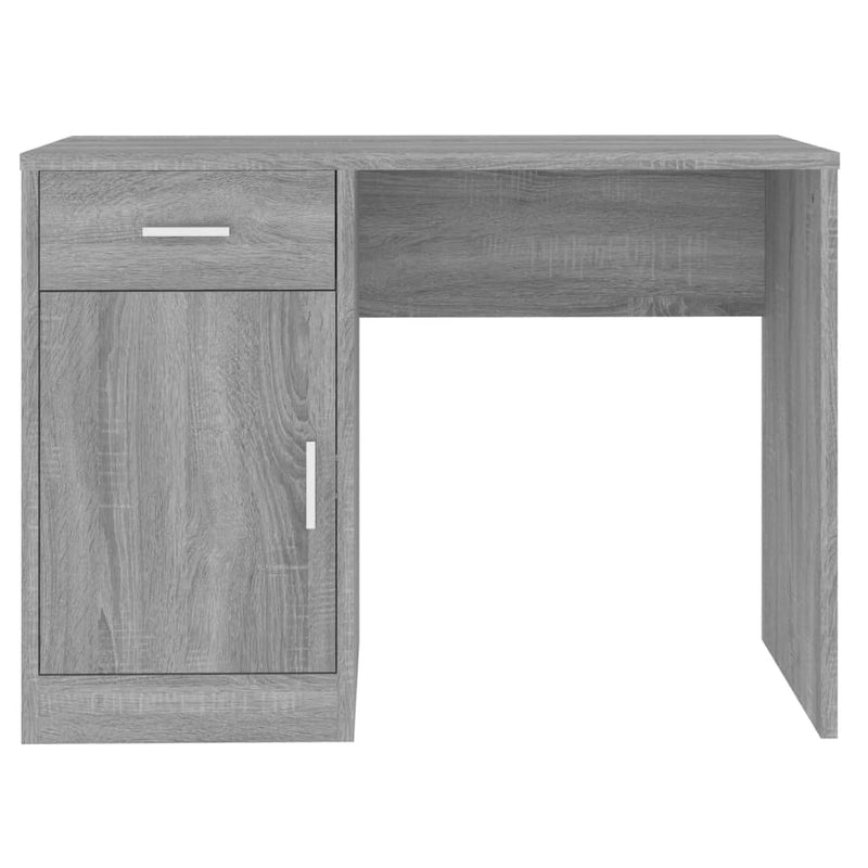 Skrivebord skuff og skap grå sonoma 100x40x73 cm konstruert tre